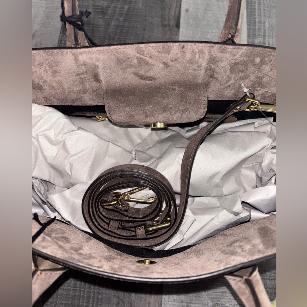 🤎NEW Claudia Firenze Margaux Style Bag In Suede - Picture 7 of 13